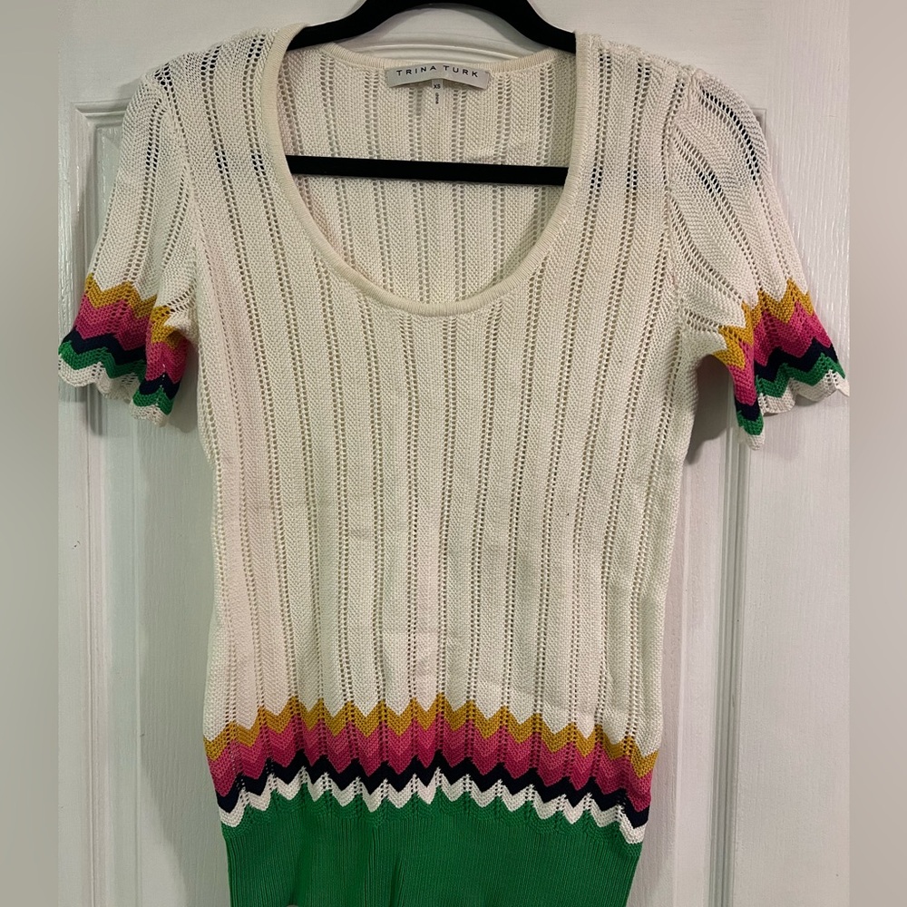Trina Turk White Knit Sweater